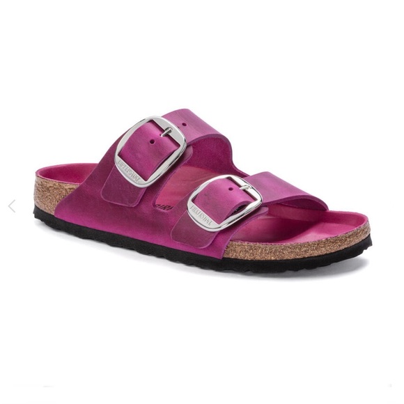 Birkenstock Shoes - Birkenstock Arizona Big Buckle Slide Oiled Leather Festival Fucshia Sz 9